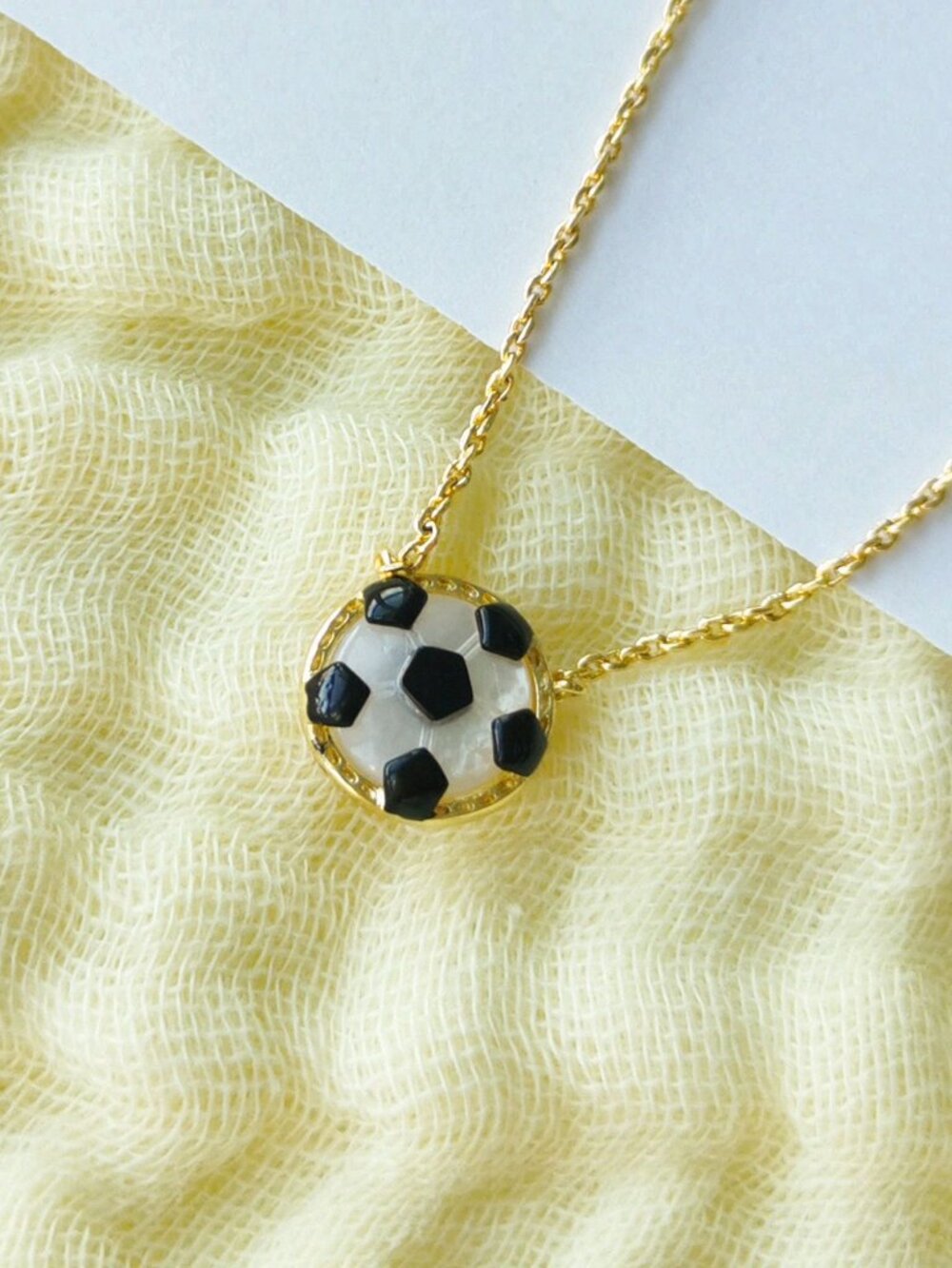 Kendra Scott Soccer Short Pendant Necklace, Gold Ivory Mother-of-Pearl
